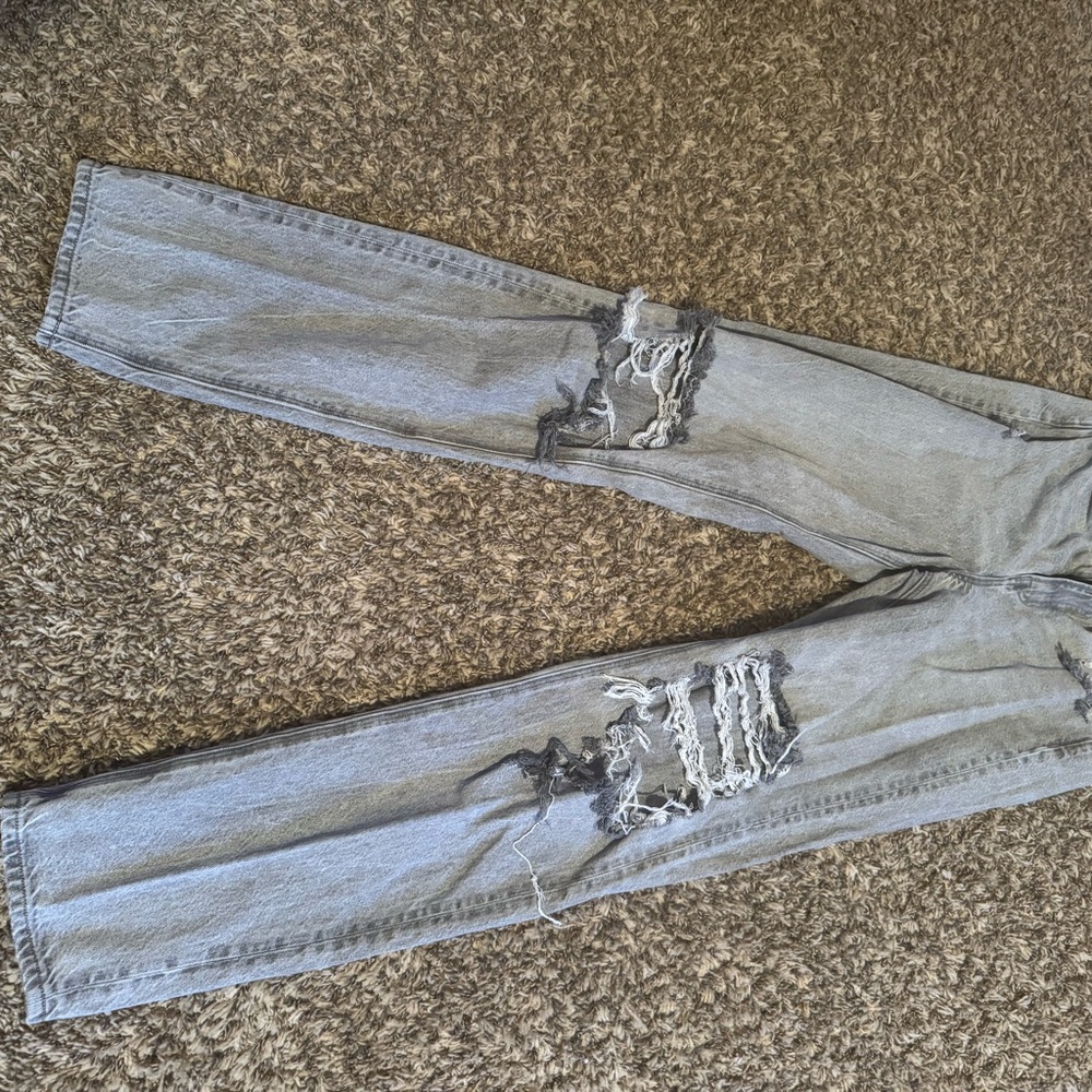 Distressed Light Black Jeans